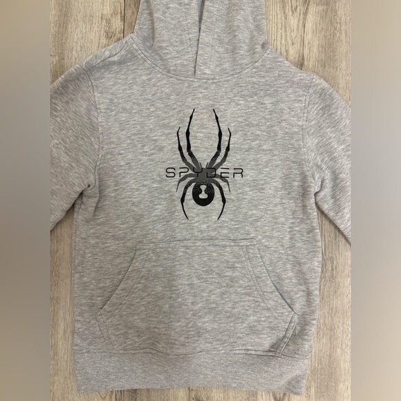Spyder boys gray small 7/8 hooded sweatshirt - Picture 4 of 8
